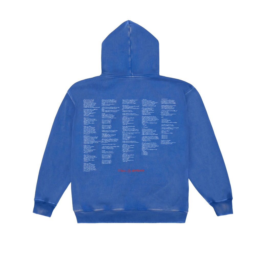 g00se Blue Zip Up Lyric Hoodie
