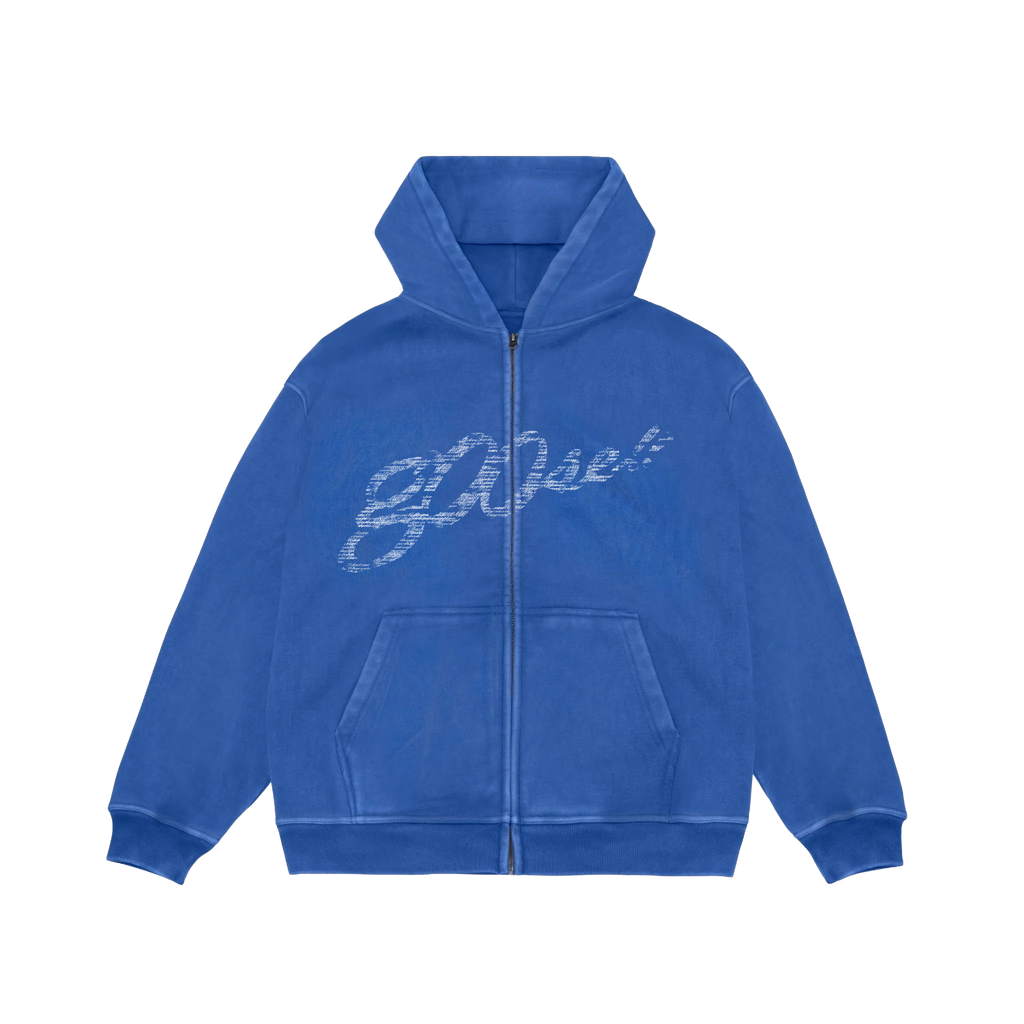 g00se Blue Zip Up Lyric Hoodie