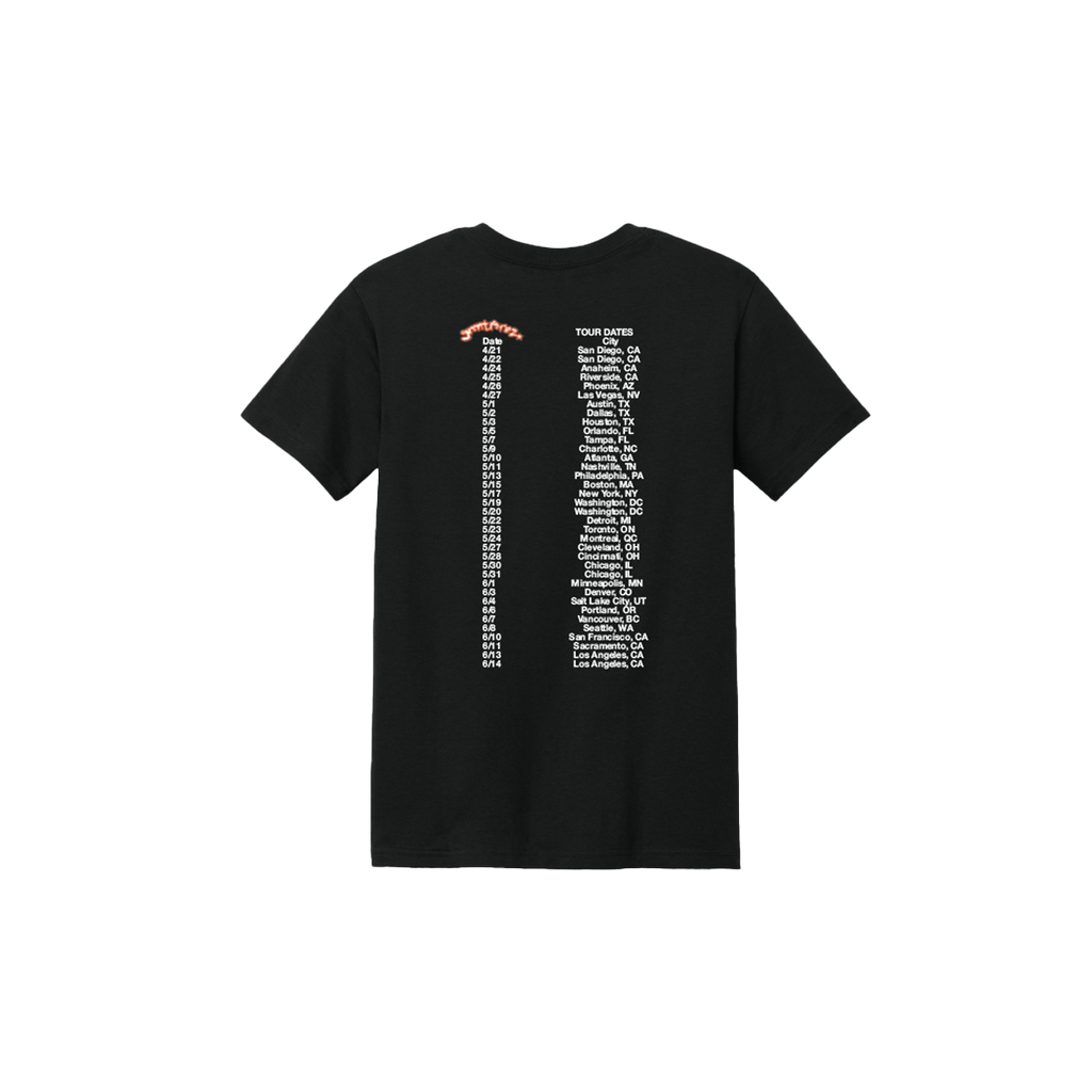 BACKFLIPS TOUR CITIES T-SHIRT - Black