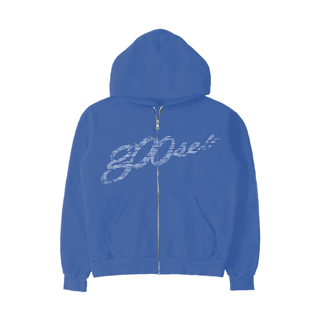 g00se Blue Zip Up Lyric Hoodie