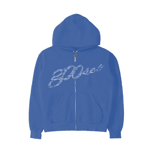 g00se Blue Zip Up Lyric Hoodie